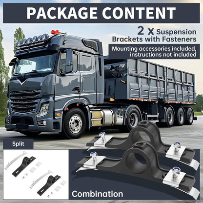 KUAFU Fender Brackets Assembly Replacement for 8591005, for Dump Trucks, | Garbage Trucks, Work Trucks, Utility Trucks for Use with 8590195, 8590245 Poly Fender Hanger Bracket 2 Pcs