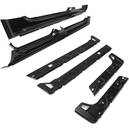 Outer Rocker Panels & Inner Rocker Panels Compatible with 1999-2007 Chevy Chevrolet Silverado GMC 4 Door Truck Crew Cab Pickup (Driver & Passage Side)-3 Packages