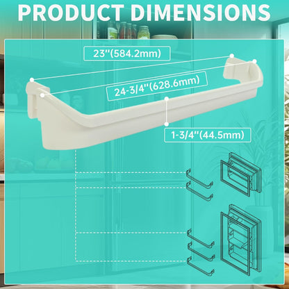 KUAFU 240534901 Refrigerator Door Shelf Bar Compatible with Kenmore Frigidaire Replace for #AP3214630 PS734935 Retainer Rack Rail