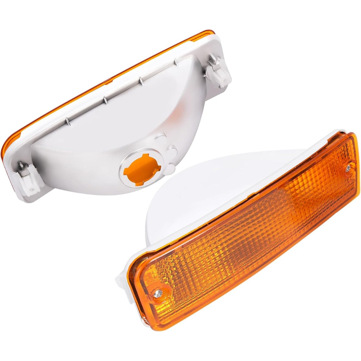 KUAFU Pair Turn Signal Light Compatible with 1989-1995 Toyota Pick-Up Truck 1990-1991 Toyota 4Runner SR5 (2 Wheel Drive Models) Right and Left Lamp Yellow Lens Replacement for TO2521107 TO2520105
