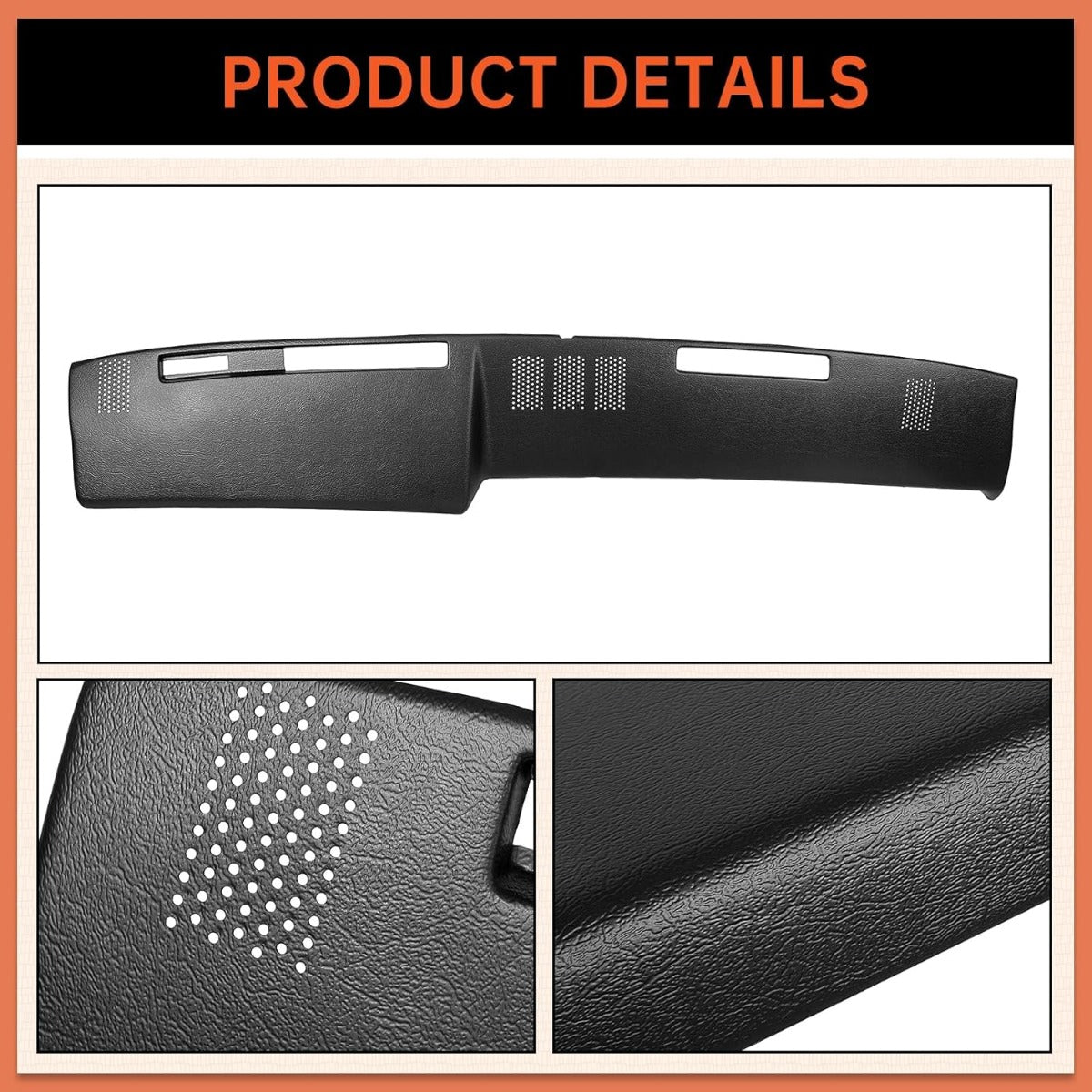 Black Dashboard Cover Compatible with 1981-1991 Chevrolet GMC C/K/R/V Truck/SUV Pickup Car Interior Dash Pad Cap