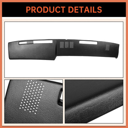 Black Dashboard Cover Compatible with 1981-1991 Chevrolet GMC C/K/R/V Truck/SUV Pickup Car Interior Dash Pad Cap