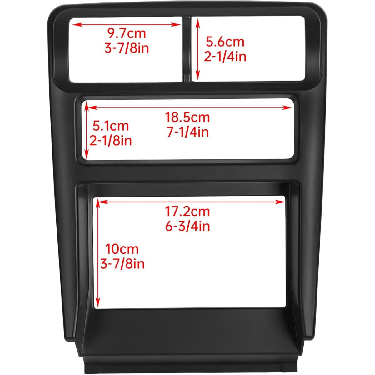 Double Din Install Bezel Kit Compatible with 1994-2002 Ford Mustang Plastic Black Interior Car Radio Stereo 2 Din Dash Kit Fit Base Model Only (No Lower Buttons)