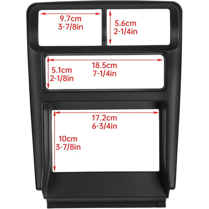 Double Din Install Bezel Kit Compatible with 1994-2002 Ford Mustang Plastic Black Interior Car Radio Stereo 2 Din Dash Kit Fit Base Model Only (No Lower Buttons)