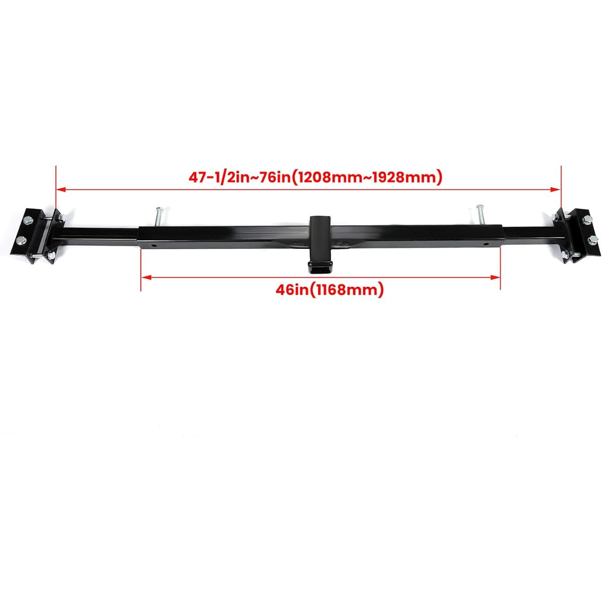 2 Inch Towing Hitch Receiver Adjustable Accessories Trailer Hitch RV Trailers 5th Wheel Camper Bumper Receiver Powder Coated Steel Black LYAM-703S