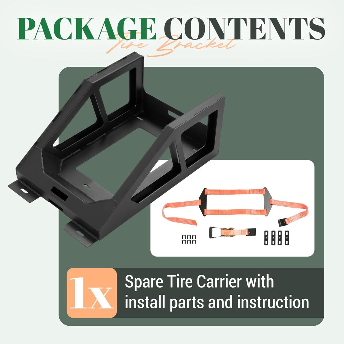 Adjustable Bed Mount Spare Tire Carrier Compatible with 2004-2024 Ford F-150 GMC Sierra 1500 Chevrolet Silverado 1500 Toyota Tacoma Nissan Titan Ram 1500 Pickup Trucks Fits Tires 33" to 40"