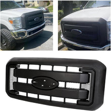 Front Radiator Grill Hood Grille Fit for 2011-2016 Ford F250 F350 F450 F550 Super Duty Black Replace for BC3Z8200AA BC3Z8200G BC3Z-8200-G (Without Center Emblem) LYAP-264-1S