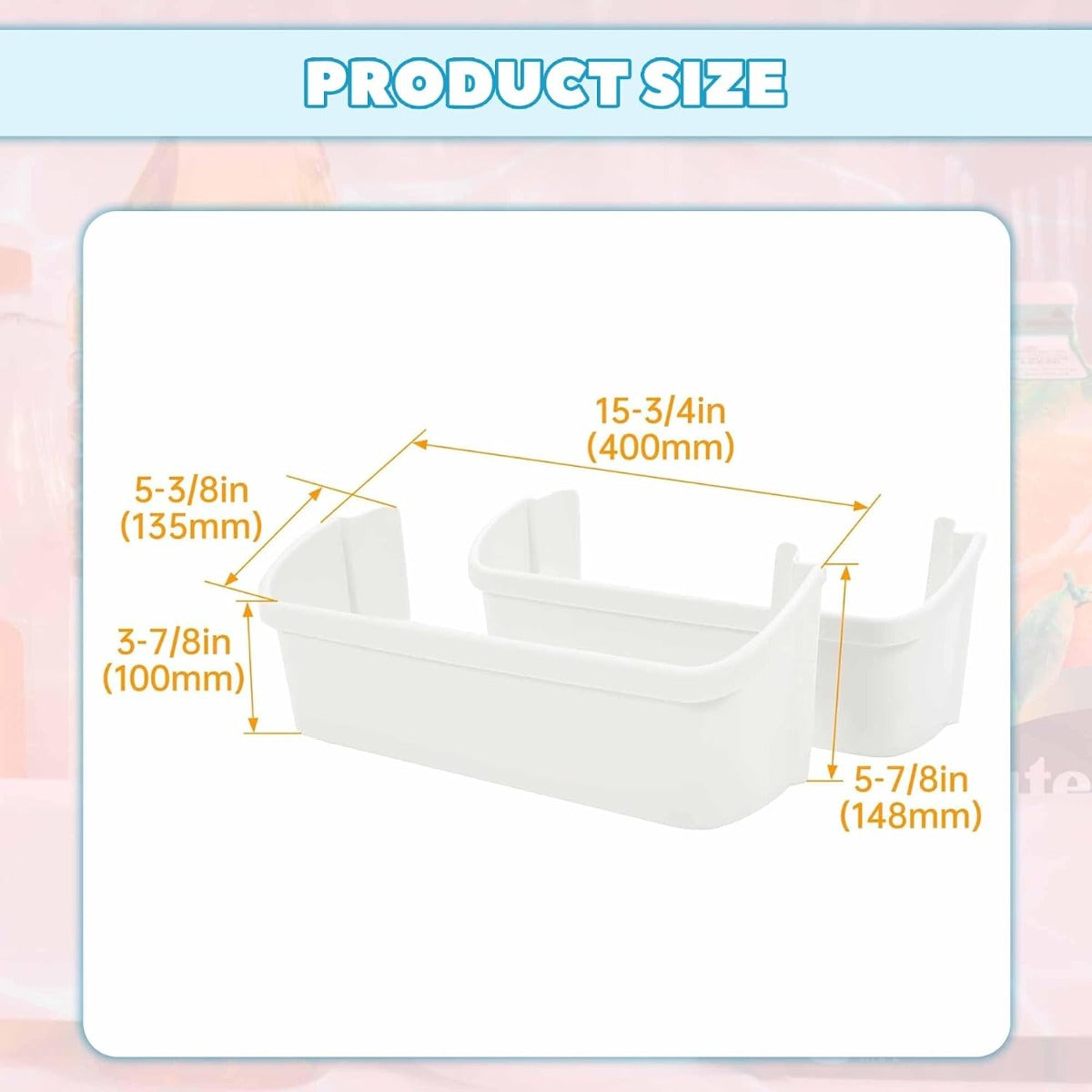 Kojem 240323001 AP2115741 PS429724 Replacement Refrigerator Door Bin Shelf Compatible with Frigidaire Refrigerator Lower Door Shelf Replacement for AH429724, 240323007 - White ABS Plastic 2Pcs
