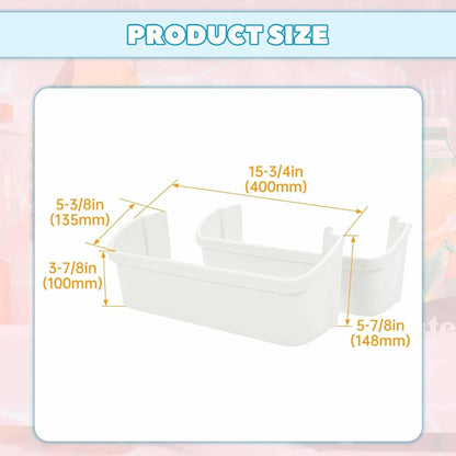 Kojem 240323001 AP2115741 PS429724 Replacement Refrigerator Door Bin Shelf Compatible with Frigidaire Refrigerator Lower Door Shelf Replacement for AH429724, 240323007 - White ABS Plastic 2Pcs