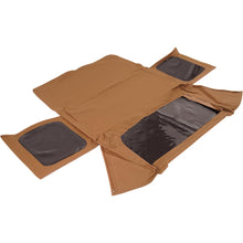 Convertible Soft Top Compatible with 1987-1995 Jeep Wrangler YJ | Soft Roof Plastic+Aluminium+Steel Electrophoresis Tan+Clear+Smoke