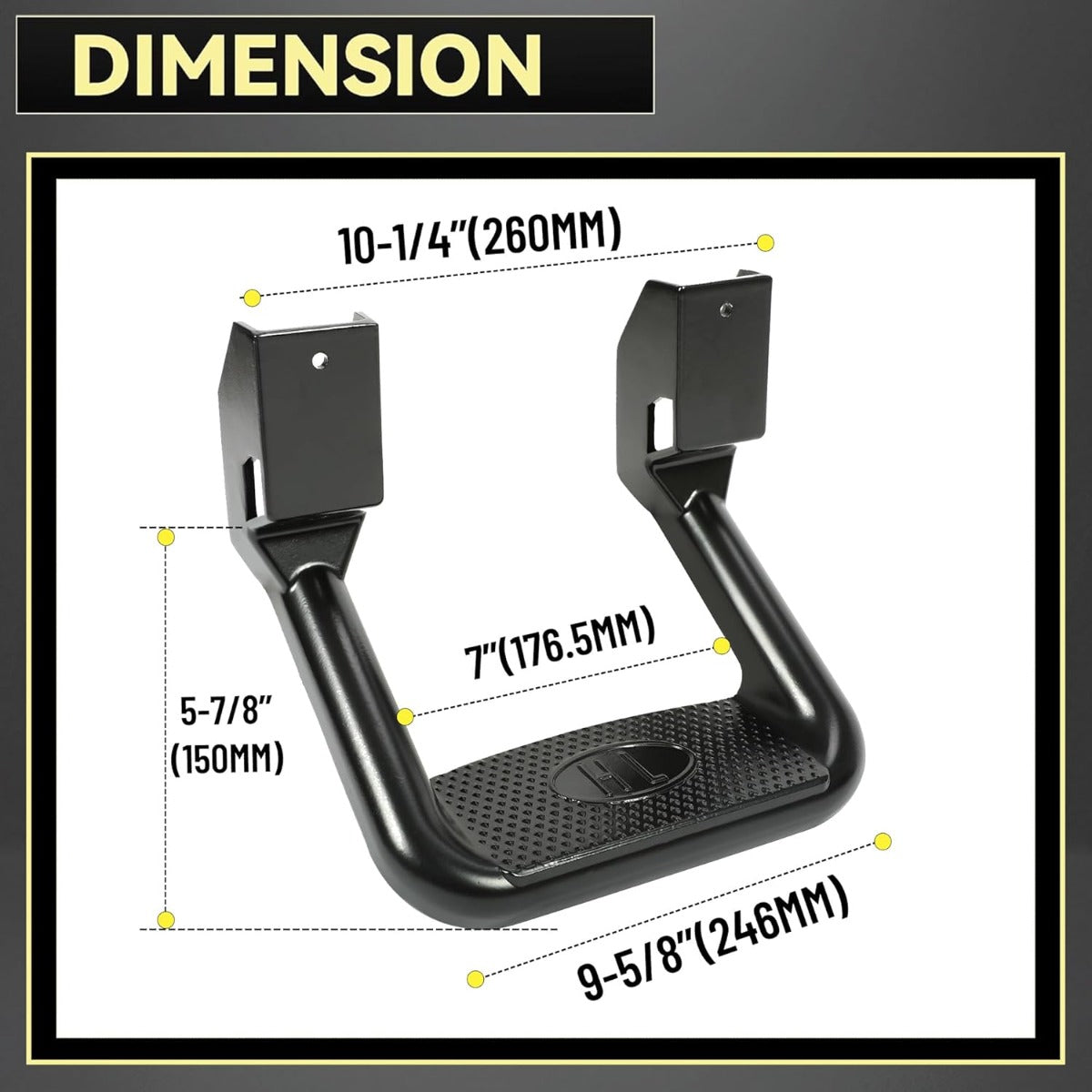 Side Step Compatible with 1967-2020 Chevrolet Toyota Ford Dodge Jeep GMC Nissan Mazda Aluminum 2 Pcs Side Step for Pickups & Trucks Black
