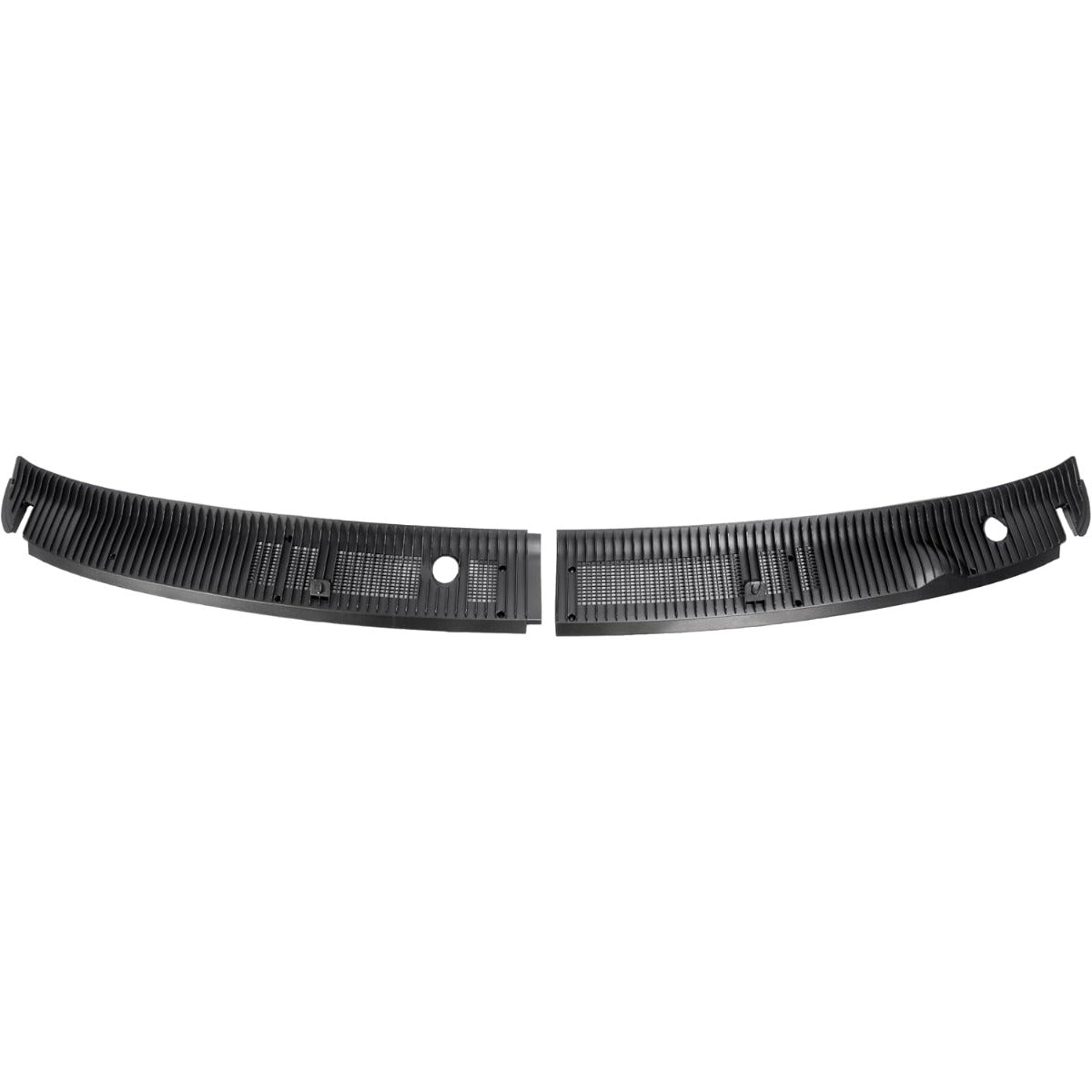 HECASA Front Windshield Wiper Cowl Panel Cover Compatible with 1992-2024 Ford E-Series E-150 E-250 E-350 Replacement for 8C2Z15022A68AA 8C2Z15022A69AA Window Wiper Cowl Panel Vent Grille Plastic Black