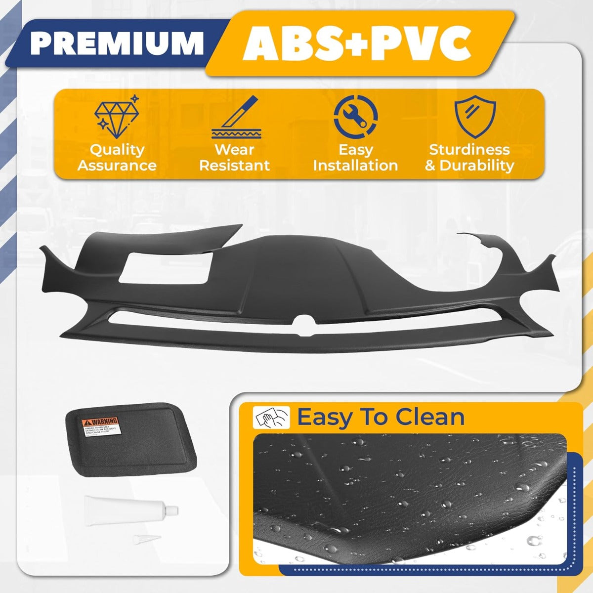 Dashboard Cover Compatible with 2011-2014 Hyundai Sonata Plastic(ABS+PVC) Painted+Textured Matte Black