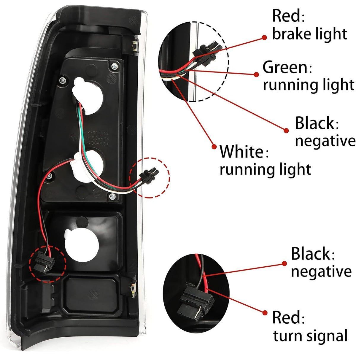 LED Tail Lights Compatible with 1999-2006 Chevy Silverado 1999-2002 GMC Sierra 1500 2500 3500 LED Tube Bar Taillight Lamp (Clear Lens+Black Housing) LYPL-023S-1