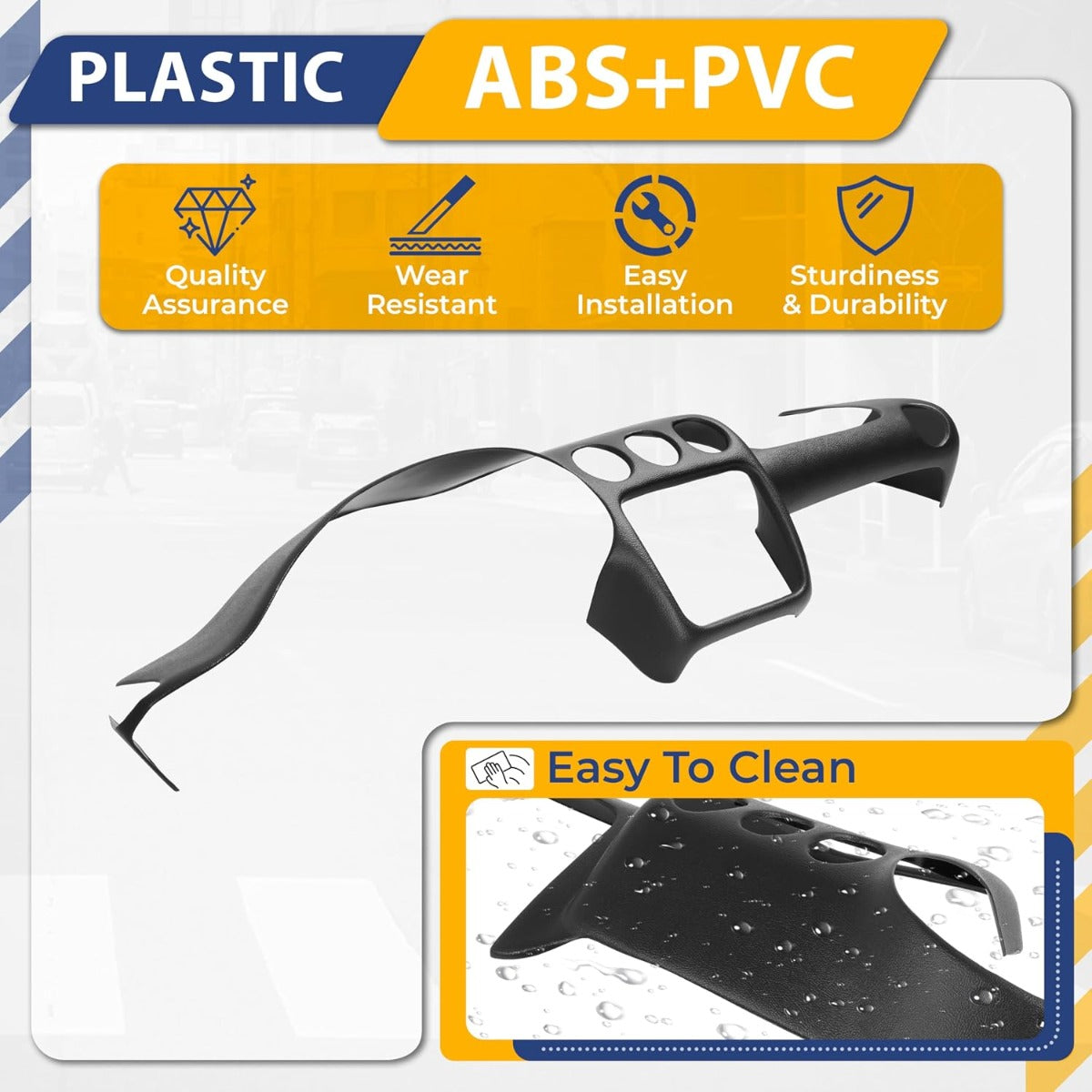 Dashboard Cover Compatible with 1997-2002 Pontiac Firebird ABS & PVC Plastic Painted & Textured Matte Black