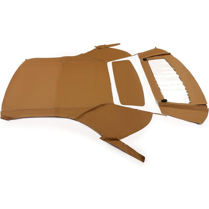 Convertible Soft Top for 1994-2004 Ford Mustang, Soft Roof Replacement with Clear Plastic Window, Premium Grade Brown Sailcloth Vinyl