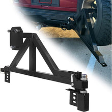 Spare Tire Carrier Mount Compatible with Hummer H2 with Rear License Plate Relocating Kit w/Light Black