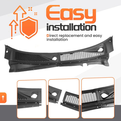 Windshield Wiper Cowl Panel Grille Compatible with 2007-2010 Ford F250 F350 Super Duty Replacement for 7C3Z-25022A69-AA 7C3Z-25022A68-AA Front Window Cover Insert Panel Left&Right