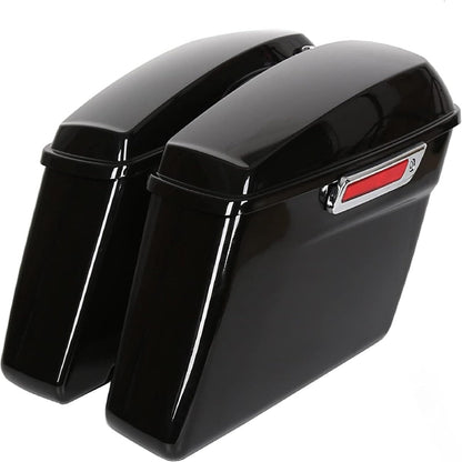 Hard Saddlebags w/Conversion Brackets  for  Harley Softail Fatboy Heritage 1984-2017 Fat Boy Deluxe Motorcycle Saddle Bags Black - 2 Packages