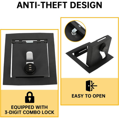 KUAFU Center Console Lock Safe Box Compatible with 2021-2025 Ford Bronco Front Center Console Security Locking Vault Gun Safe w/ 3-Digit Combo Lock Steel Powder Coated Black