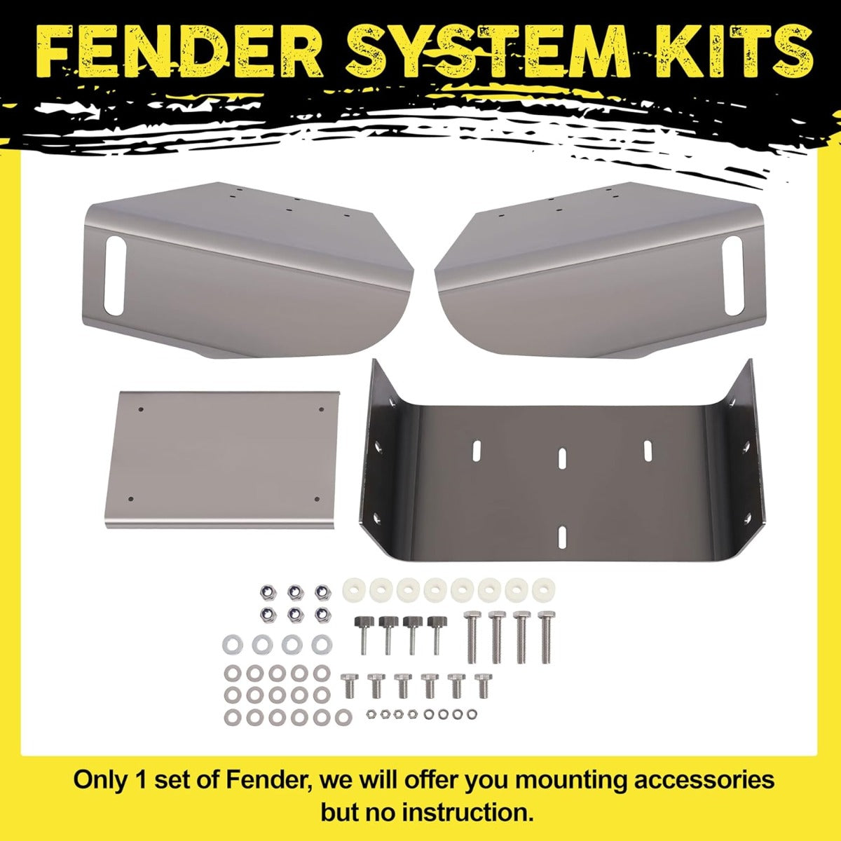 Fender System Kit Compatible with 1963-1967 John Deere 110 112 Round Fender Lawn/Garden Tractors Steel Anti-Rust Oil