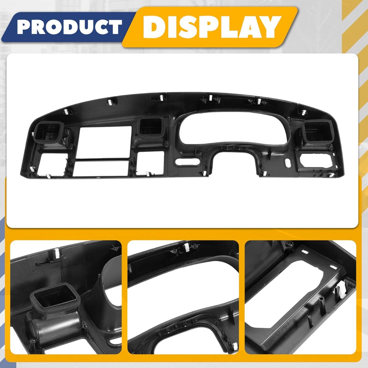 Dash Finish Panel Compatible with 2005-2007 Ford F-250 F-350 F-450 F-550 Super Duty Dash Board Cluster Bezel Cover Replacement for 5C3Z25044D70DAA Plastic Carbon Fiber Printing & Textured