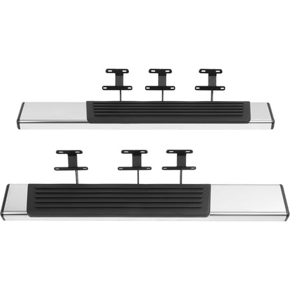 Side Steps Compatible with 2015-2026 Ford F-150 Regular Cab Running Boards Step Nerf Bars 304 Stainless Steel+Steel+Plastic Silvery+Black