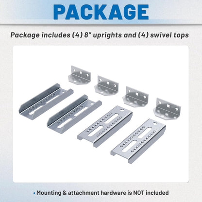 ECOTRIC Galvanized Swivel Top Bunk Bracket Kit Compatible with 2 x 4 Boat Trailer Crossmember - Ski Boat, Fishing Boat or Sailboat