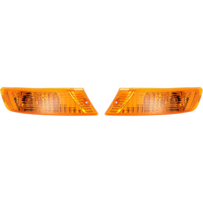KUAFU Pair Turn Signal Light Compatible with 2005-2007 Jeep Liberty Driver and Passenger Side Signal Lamp Set Corner Side Marker Park Lamps W/Bulbs Plastic (PC) Replacement for 55156766AE 55156767AE