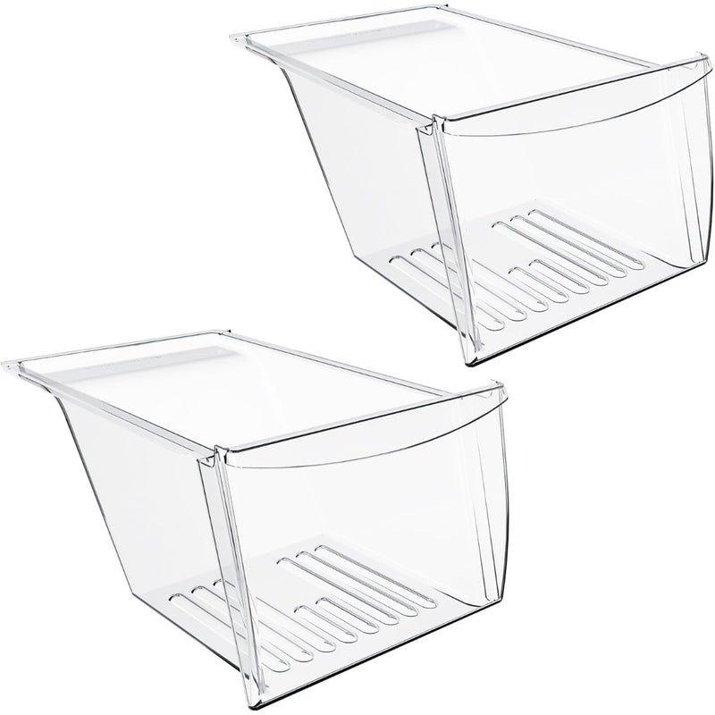 HECASA 2 Pack 240337103 Refrigerator Crisper Drawer Compatible with Kenmore Frigidaire Fridge Drawer Refrigerator Pan Shelf 240337102 240337105 240337107 240337108 240337109 Replacement Only LYOP-048X2