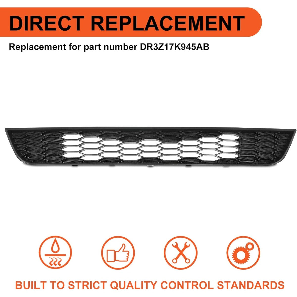 Bumper Lower Grille Compatible with 2013-2014 Ford Mustang Replacement for DR3Z17K945AB FO1036186 Front Bottom Bumper Grill Hood Mesh (W/O Appearance Package)