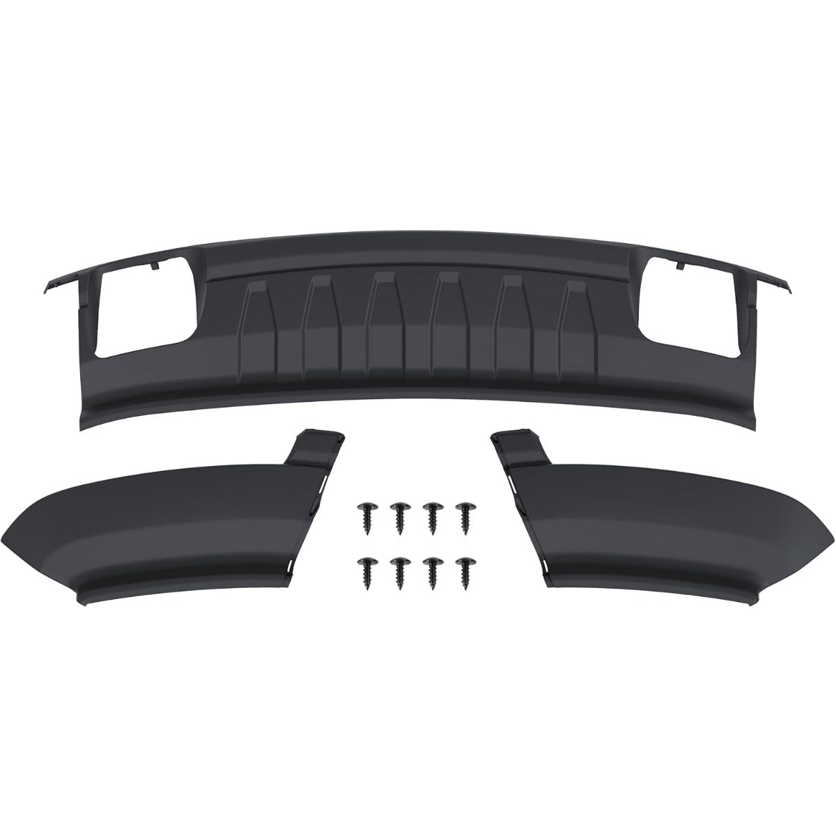 HECASA Front Bumper Lower Valance Compatible with 2009-2014 Ford F-150 4WD with Fog Light Holes Replacement for 9L3Z17626B FO1095228 3PCS Air Dam Deflector Valance Panel Textured Black