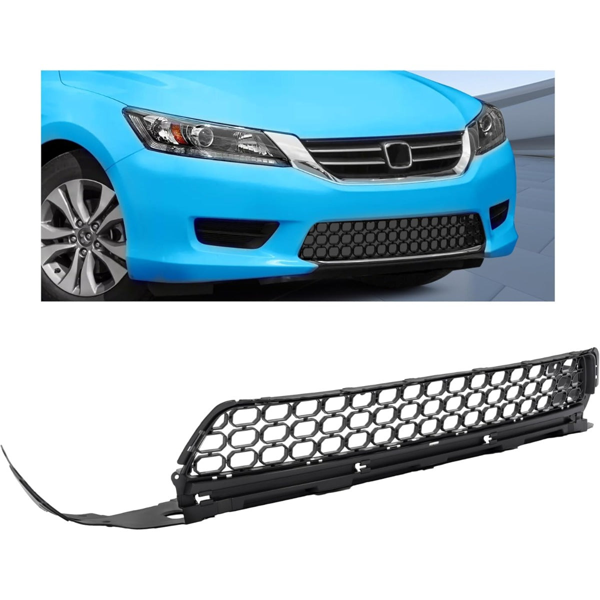 Front Lower Grille Compatible with 2013-2015 Honda Accord 71103T2AA00 HO1036114 Bumper Radiator Hood Grill Assembly Black