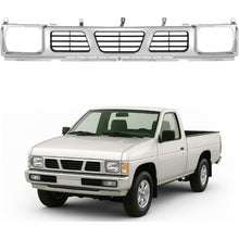 Front Grille Compatible with 1994 Nissan D21 XE 1993 1994 Nissan D21 Base SE 1995-1997 Nissan Pickup Base SE XE Replacement for 6231055G10 NI1200116 Chrome Bumper Grill Plastic(ABS) Silvery