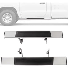 Running Board Side Step Compatible with 2019-2025 Chevrolet Chevy Silverado 1500 2500 HD 3500 HD & GMC Sierra 1500 2500 HD 3500 HD Regular Cab 6" Step Bars 450LBS Silvery Black