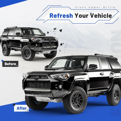 Front Upper Grille Compatible with 2014-2019 Toyota 4Runner Replacement for 5310135080C0 5310135080A0 TO1200369 Bumper Mesh Grill Black