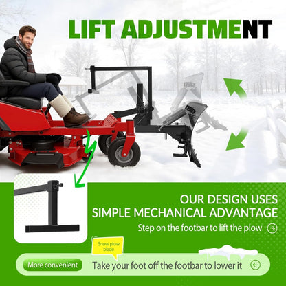 WUTIST 60 In Snow Plow Blade Compatible with Turn Mower Snow Plow 5FT Wide