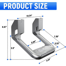 2Pcs Silvery Aluminum Side Step Compatible with Chevy Chevrolet GMC Ford Isuzu Mitsubishi Dodge Jeep Nissan Toyota Mazda Side Hoop Step Polishing