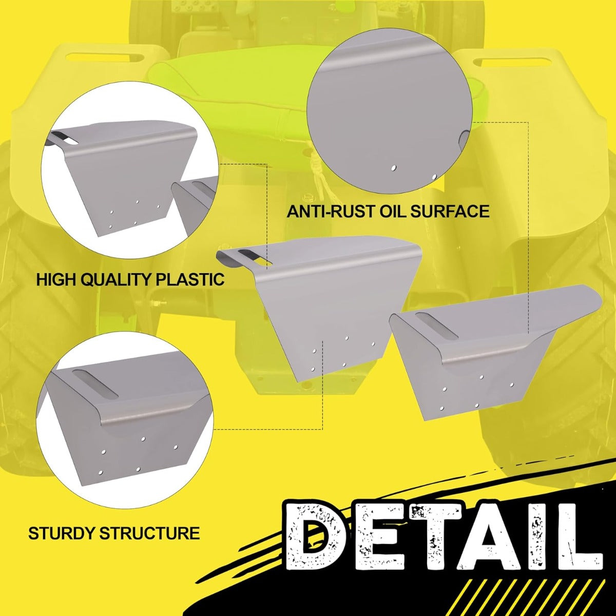 Fender System Kit Compatible with 1963-1967 John Deere 110 112 Round Fender Lawn/Garden Tractors Steel Anti-Rust Oil