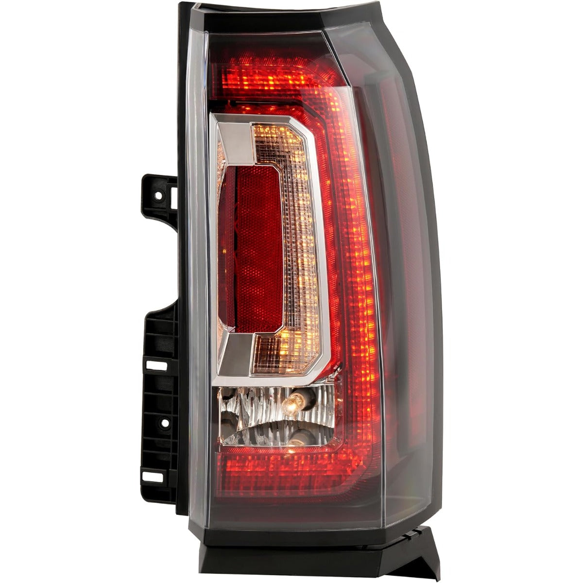 ALMULOO Right LED Tail Light w/Bulb Compatible with 2015-2020 GMC Yukon/Yukon XL Replacement for 84536243 GM2801268 Rear Brake Reverse Turn Signal Lamp LED DRL Clear Lens - Passenger Side