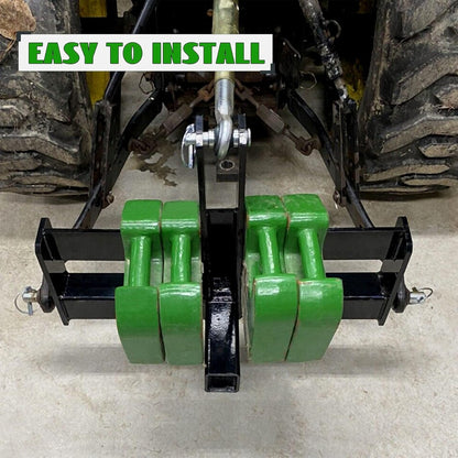 3 Point Trailer Hitch with 2 Inches Receiver Compatible with Category 1 Tractors Receiver Brackets Tractor Drawbar Suitcase Weight Bracket Black