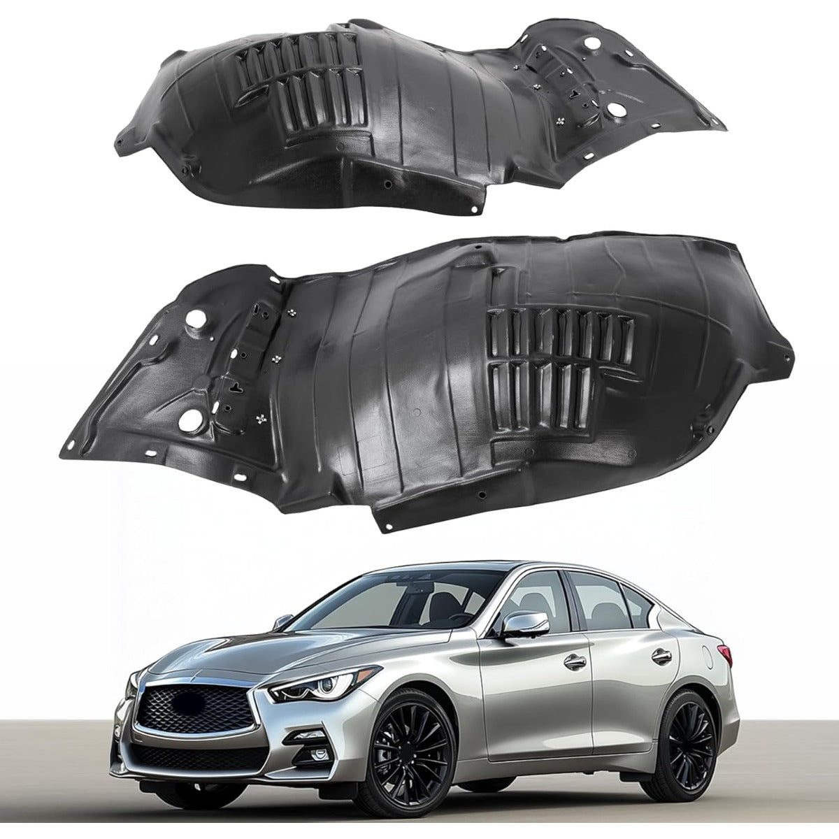 Front Fender Liner Inner Panel for 2014-2023 Infiniti Q50 Replacement for  Wheel Liner Splash Shield Guard Left & Right Side (Front Section)