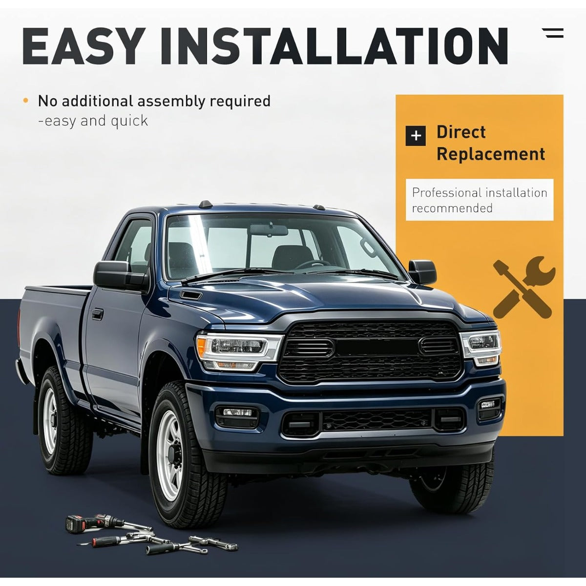 Grill Compatible with 2020-2024 Ram 2500/3500 4500 Front Grille