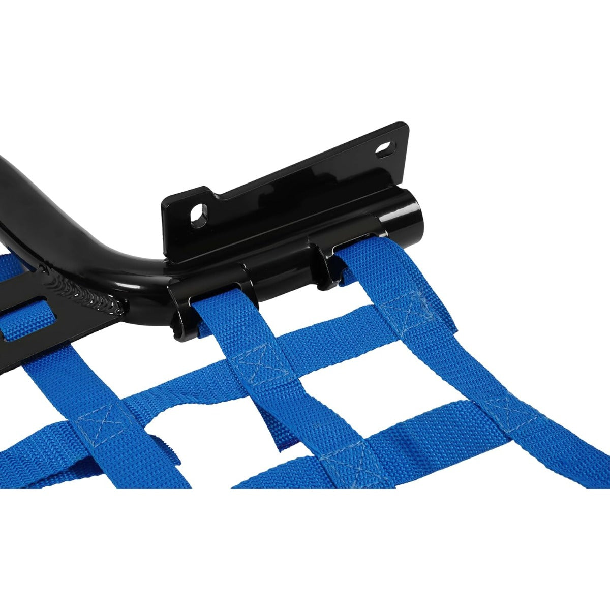 Nerf Bar Compatible with 2001-2005 Yamaha Raptor 660 / 660R Aluminium+Plastic Side Step Nerf Bar w/Blue Webbing Nets Powder Coated Black
