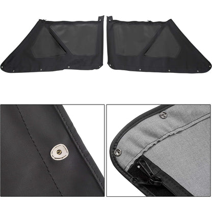 Soft Top Replacement Compatible with 1986-1994 Suzuki Samurai, Black Sailcloth Vinyl Soft Roof with Tinted and Zip Out Windows