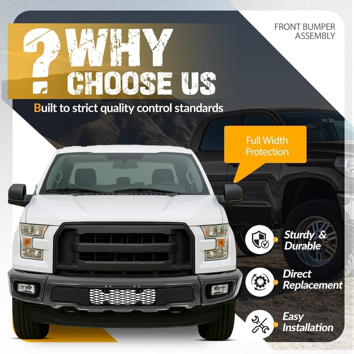 KUAFU Bumper Assembly Compatible with 2015-2017 F150
