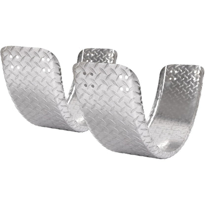 Diamond Plate Round Single Axle Trailer Fender Universal Fits Most 13"-15" Tires Aluminium Silvery 2PCS 31.48" L x 9.11" W x 15.24" H