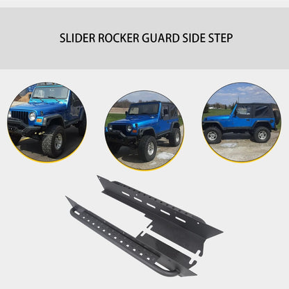 Armor Rocker Guard Sliders Compatible with 1997-2006 Wrangler TJ Steel Running Board Side Step Nerf Bar