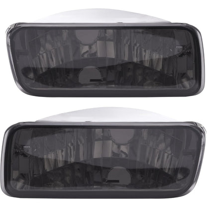 HECASA Turn Signal + Side Marker Light Compatible with 1985-1992 Chevy Chevrolet Camaro Parking Bumper Signal Lamp Left & Right Replacement for GM2520165 GM2521165 - Smoke Lens 4 Pcs