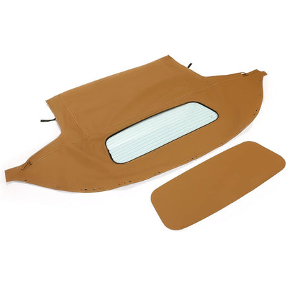 Convertible Soft Top for 1990-2005 Mazda Miata, Tan Soft Roof Replacement with Clear Heated Glass Window, Premium Grade Sailcloth Vinyl